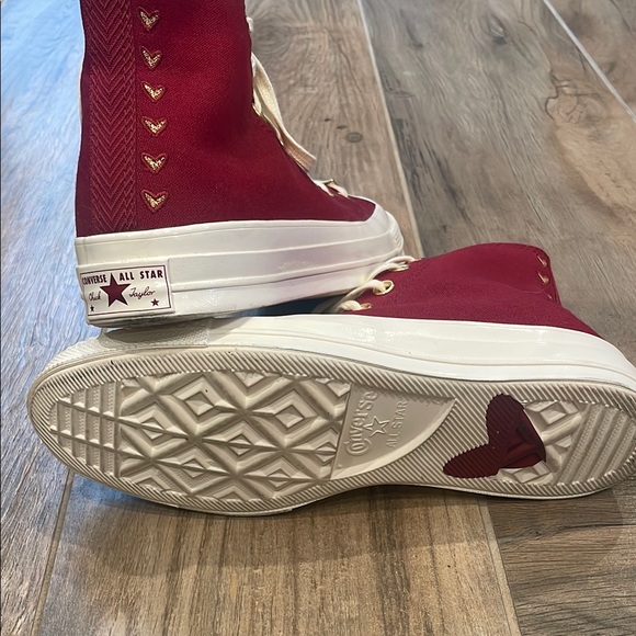 Converse Red and White High-Top Sneakers - Picture 3 of 4